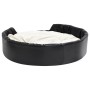 Lettino per Cani Nero e Beige 99x89x21 cm Peluche e Similpelle