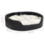 Lettino per Cani Nero e Beige 99x89x21 cm Peluche e Similpelle