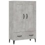 Credenza Grigio Cemento 70x31x115 cm in Legno Multistrato