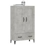 Credenza Grigio Cemento 70x31x115 cm in Legno Multistrato