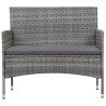 Set Divani da Giardino 5 pz con Cuscini in Polyrattan Grigio