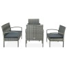 Set Divani da Giardino 5pz con Cuscini in Polyrattan Grigio