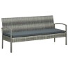 Set Divani da Giardino 5pz con Cuscini in Polyrattan Grigio