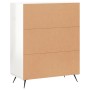 Credenza 69,5x34x90 cm in Legno Multistrato Bianco Lucido