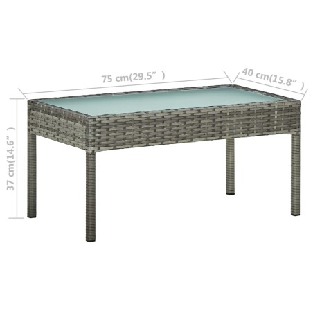 Set Divani da Giardino 5pz con Cuscini in Polyrattan Grigio