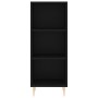 Credenza Nera 34,5x32,5x90 cm in Legno Multistrato