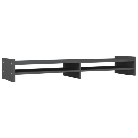 Supporto per Monitor Grigio 100x27x15 cm Legno Massello di Pino