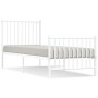 Giroletto con Testiera e Pediera Metallo Bianco 80x200 cm
