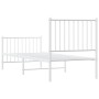 Giroletto con Testiera e Pediera Metallo Bianco 80x200 cm