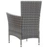 Set da Pranzo da Giardino 5 pz con Cuscini in Polyrattan Grigio