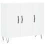 Credenza Bianca 90x34x80 cm in Legno Multistrato