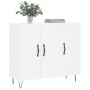 Credenza Bianca 90x34x80 cm in Legno Multistrato