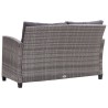 Set Divani da Giardino 6 pz con Cuscini Polyrattan Grigio Scuro