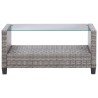 Set Divani da Giardino 6 pz con Cuscini Polyrattan Grigio Scuro