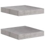 Scaffali a Parete 2 pz Grigio Cemento 23x23,5x3,8 cm in MDF