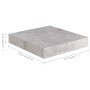 Scaffali a Parete 2 pz Grigio Cemento 23x23,5x3,8 cm in MDF