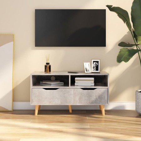 Mobile Porta TV Grigio Cemento 90x40x48,5 cm Legno Multistrato