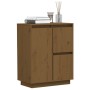 Credenza Marrone Miele 60x34x75 cm in Legno Massello di Pino