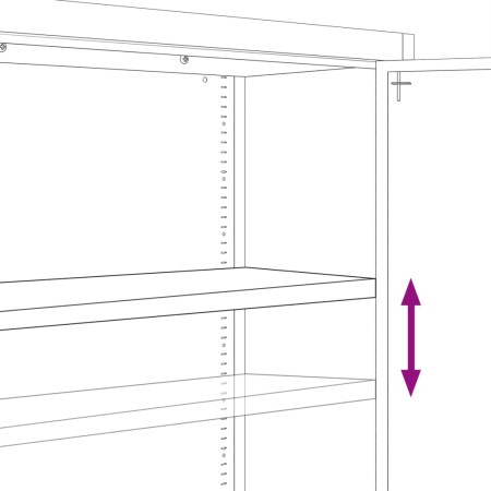 Armadio Classificatore Antracite 90x40x200 cm in Acciaio