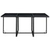 Set da Pranzo da Giardino 11 pz con Cuscini in Polyrattan Nero