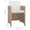 Set da Pranzo da Giardino 5 pz con Cuscini in Polyrattan Beige