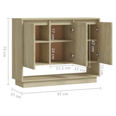 Credenza Rovere Sonoma 97x31x75 cm in Truciolato