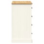 Credenza Cassetti VIGO 113x40x75 cm Legno Massello Pino Bianco