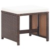 Sgabelli da Giardino 2 pz con Cuscini in Polyrattan Marrone