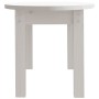 Tavolino da Salotto Bianco 80x40x35 cm Legno Massello di Pino