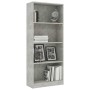 Libreria 4 Ripiani Grigio Cemento 60x24x142cm Legno Multistrato