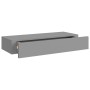 Scaffale con Cassetti da Parete Grigio 60x23,5x10 cm in MDF