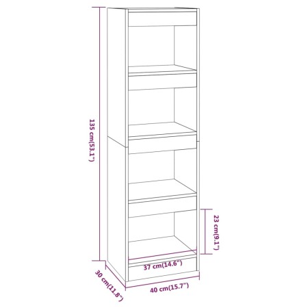 Libreria/Divisorio Rovere Fumo 40x30x135 cm