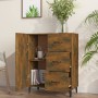 Credenza Rovere Fumo 69,5x34x90 cm in Legno Multistrato