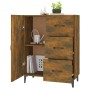 Credenza Rovere Fumo 69,5x34x90 cm in Legno Multistrato