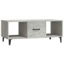 Tavolino Salotto Grigio Cemento 102x50x40 cm Legno Multistrato