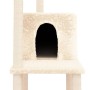 Albero per Gatti con Tiragraffi in Sisal Crema 144,5 cm