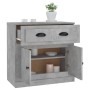 Credenza Grigio Cemento 70x35,5x67,5 cm in Legno Multistrato