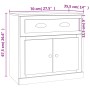 Credenza Grigio Cemento 70x35,5x67,5 cm in Legno Multistrato