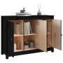 Credenza Nera 100x35x74 cm in Legno Massello di Pino