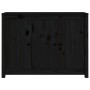 Credenza Nera 100x35x74 cm in Legno Massello di Pino