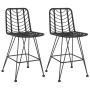 Sgabelli da Bar 2 pz Neri 45x56x103,5 cm Rattan PE e Acciaio