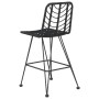 Sgabelli da Bar 2 pz Neri 45x56x103,5 cm Rattan PE e Acciaio