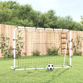 Rete Rimbalzante Calcio Bianca e Nera 184x61x123cm Acciaio e PE