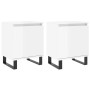 Comodini 2 pz Bianco Lucido 40x30x50 cm in Legno Multistrato