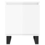 Comodini 2 pz Bianco Lucido 40x30x50 cm in Legno Multistrato