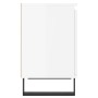 Comodini 2 pz Bianco Lucido 40x30x50 cm in Legno Multistrato