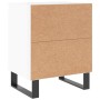 Comodini 2 pz Bianco Lucido 40x30x50 cm in Legno Multistrato