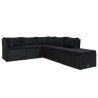 Set Divani da Giardino 4 pz con Cuscini in Polyrattan Nero