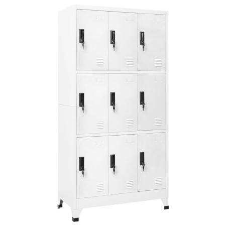 Armadietto con Serratura Bianco 90x45x180 cm in Acciaio