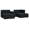 Set Divani da Giardino 5 pz con Cuscini in Polyrattan Nero